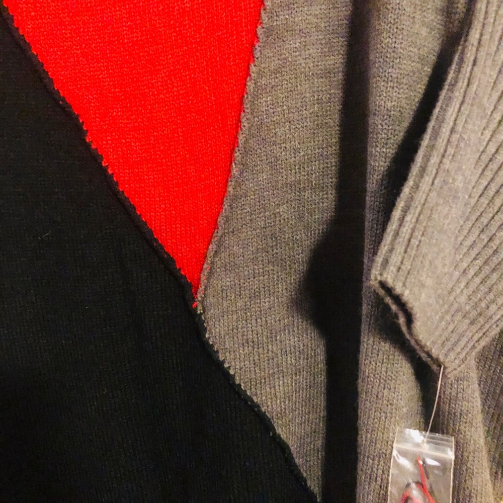 STYLE & CO. Black, Red, Gray Sweater Dress